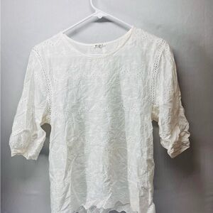 Chic White Lace Women's Blouse‎